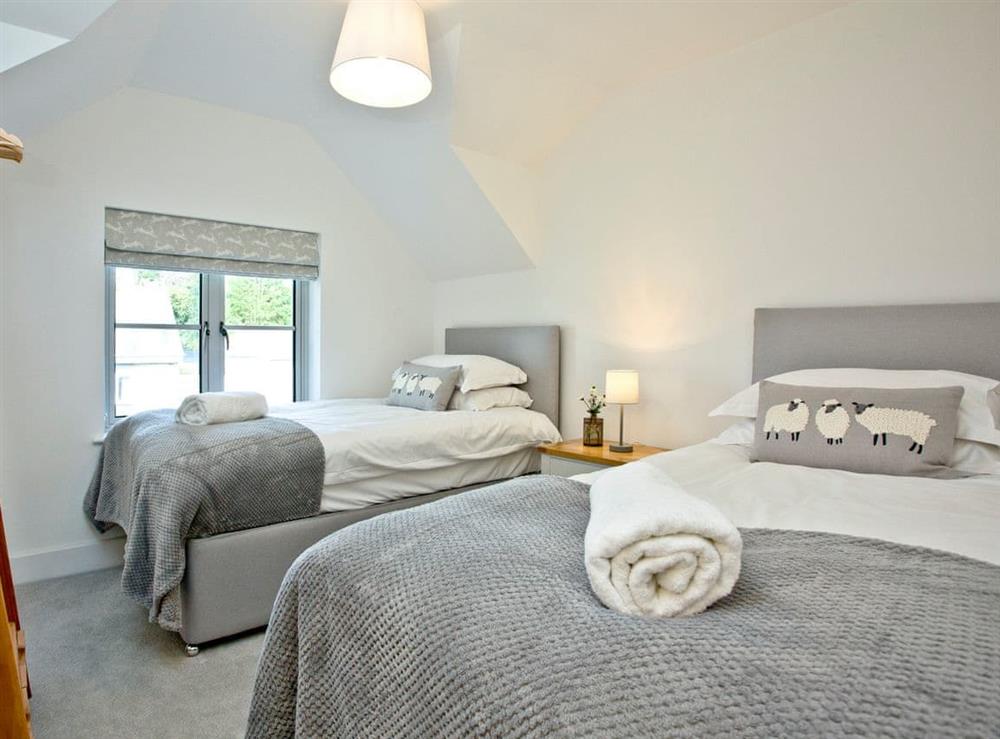 Twin bedroom at Oakwood in Trelights, near Port Isaac, Cornwall