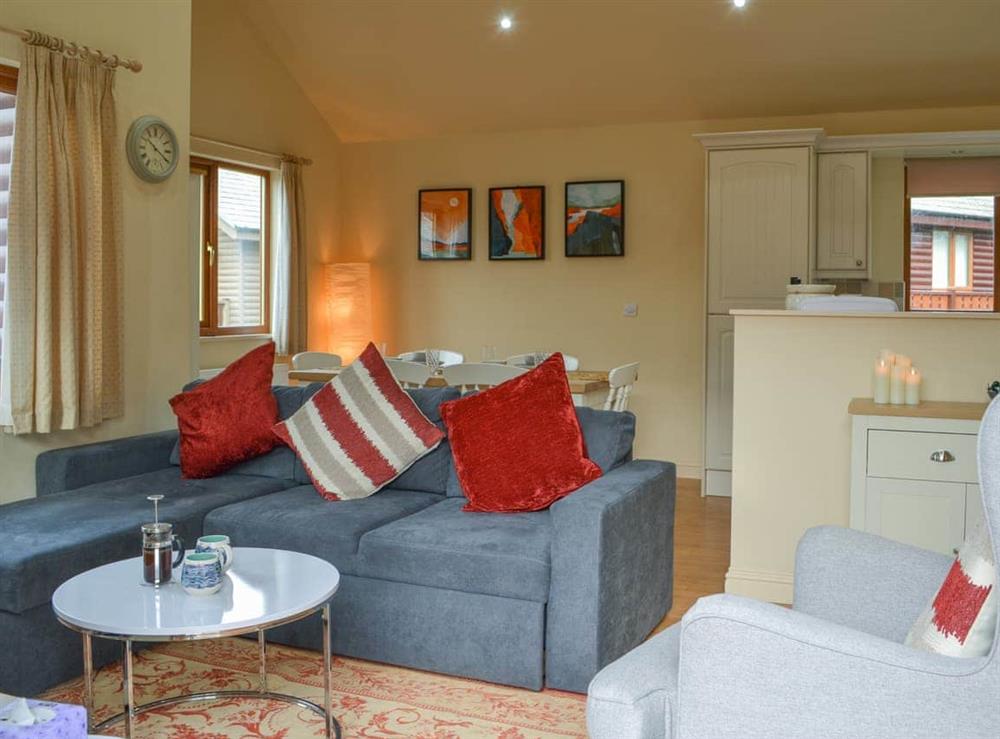 Open plan living space at Oasis Lodge in Sewerby, North Humberside