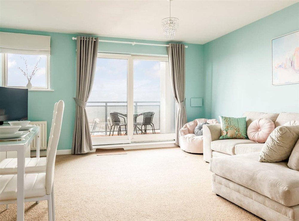 Open plan living space at Ocean Breeze in Poole, Dorset