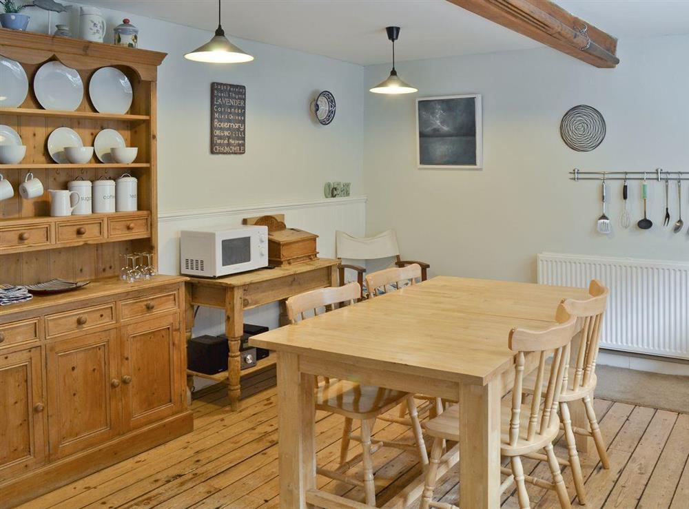 Dining area in large kitchen/diner at Ocean Cottage in Whitby, North Yorkshire