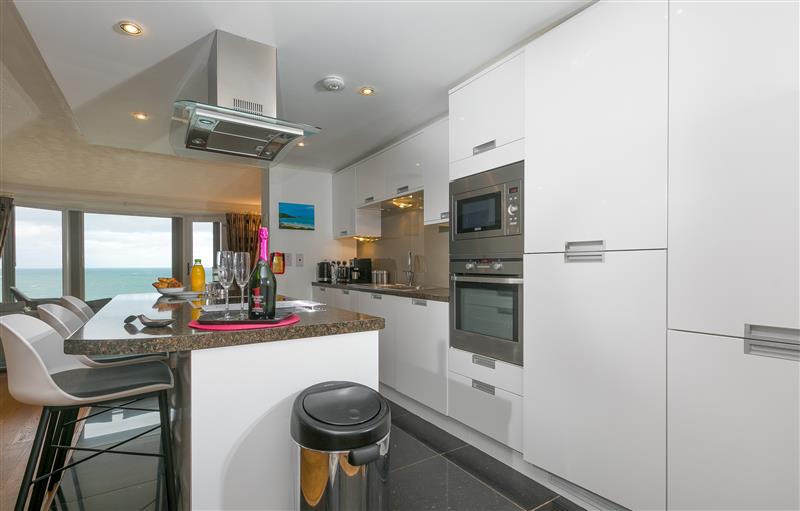 This is the kitchen at Ocean Edge, Carbis Bay