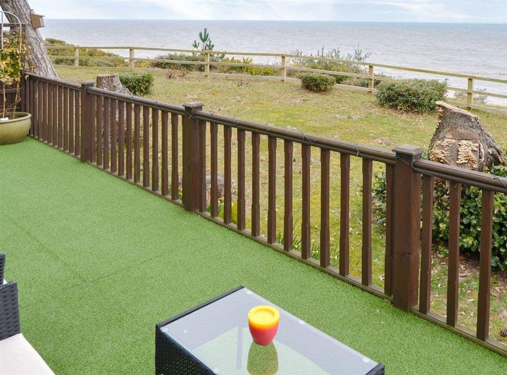 Sitting-out-area at Ocean Glade in Corton, near Lowestoft, Suffolk