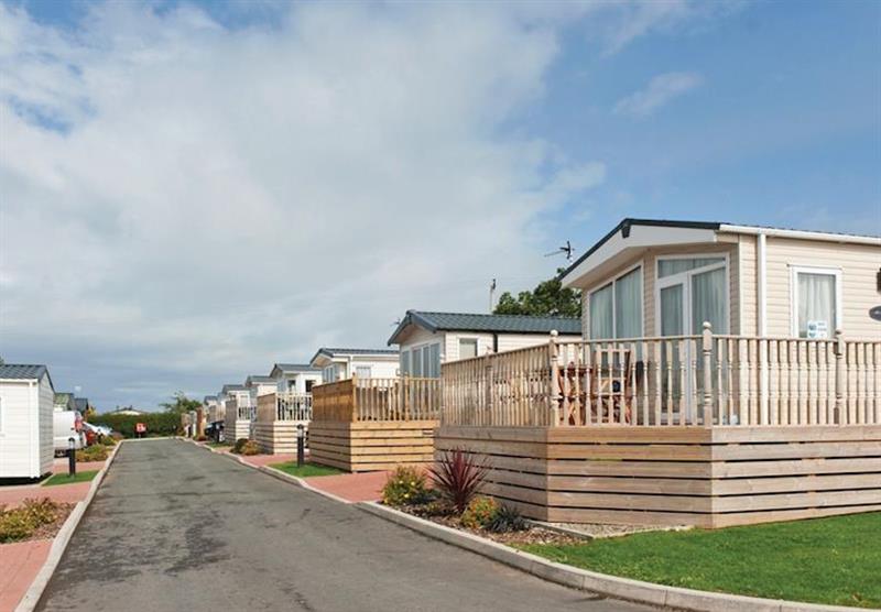 The caravans at Ocean Heights Leisure Park in New Quay, Mid Wales