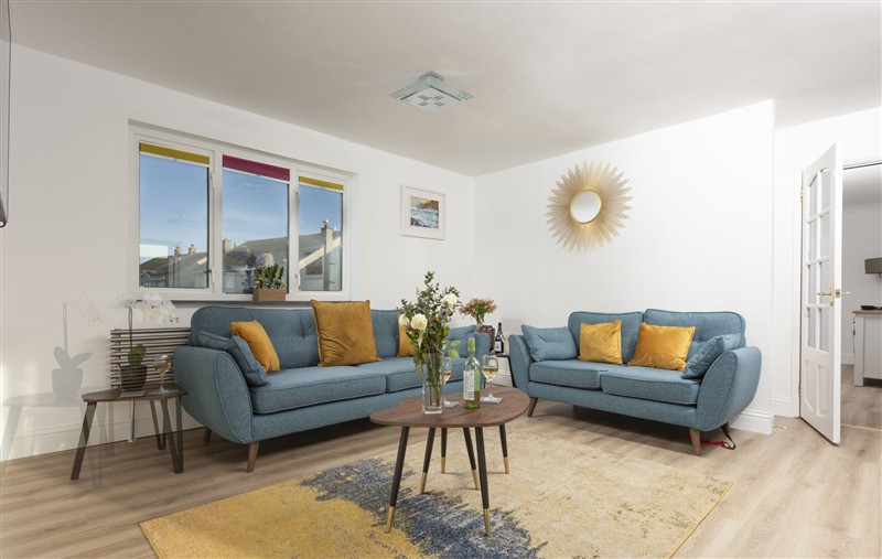 Relax in the living area at Ocean Parc, Cornwall