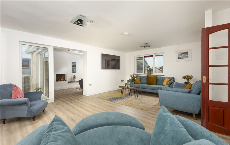This is the living room at Ocean Parc, Cornwall
