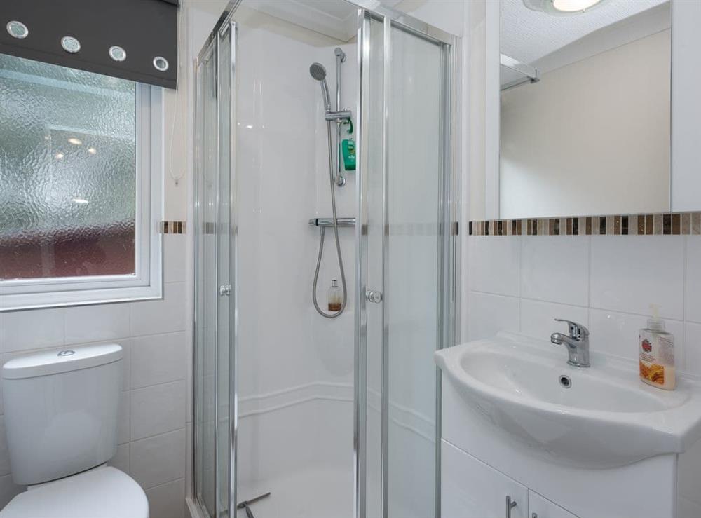 Shower room at Ocean Retreat Lodge in Corton, near Lowestoft, Suffolk