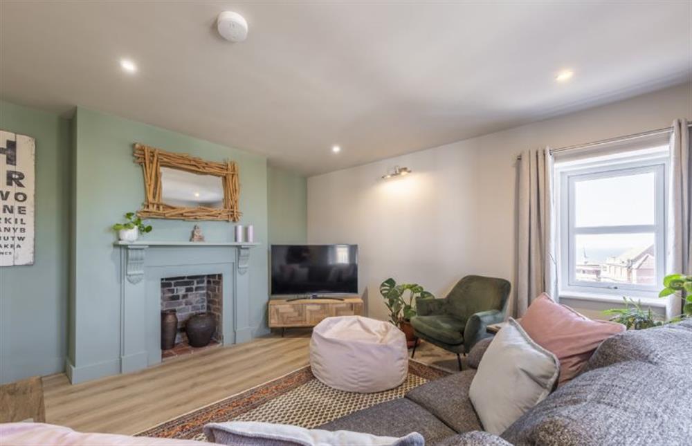 Stylish sitting room with sea views at Ocean View, Hunstanton