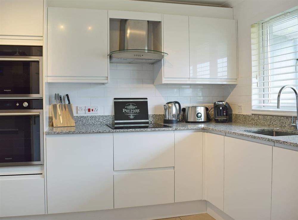 Contemporary, galley style kitchen at Ocean View in Pennar, near Pembroke, Dyfed