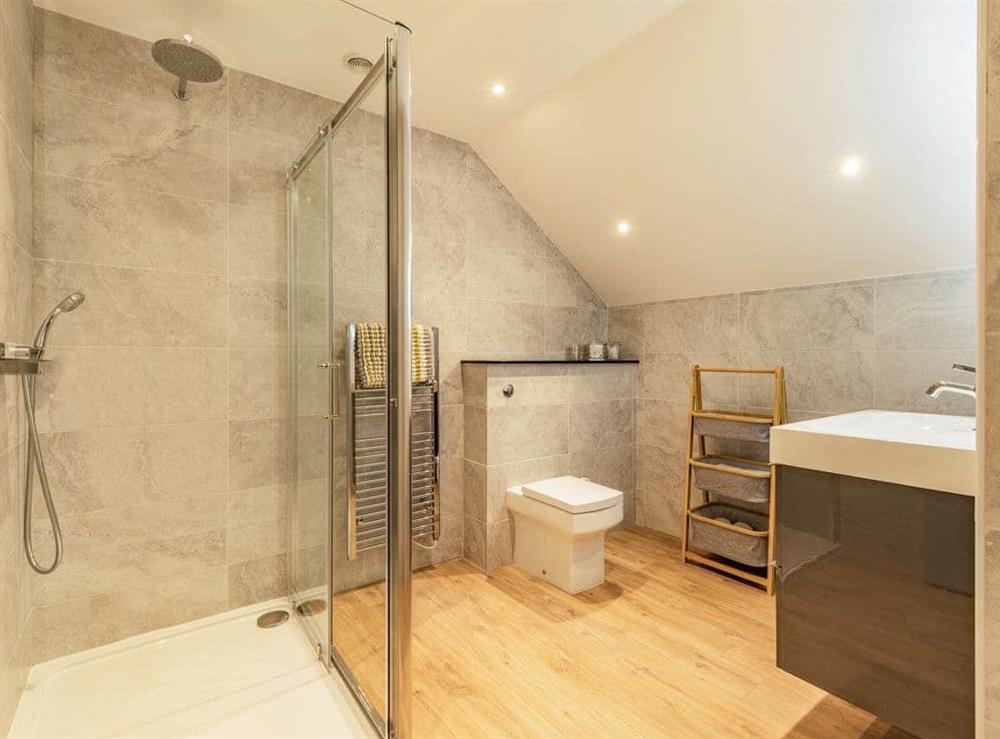 Shower room at Ocean Waves in Tenby, Pembrokeshire, Dyfed