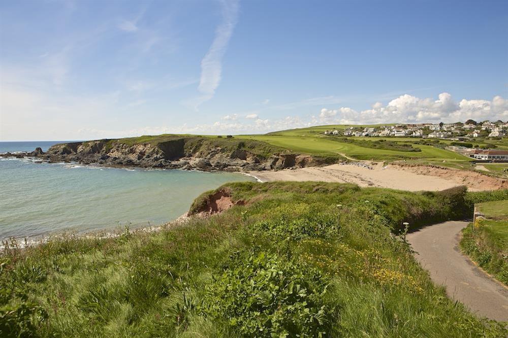 Looking over the beach towards the golf course at Oceanview Apartment in Thurlestone, Nr Kingsbridge