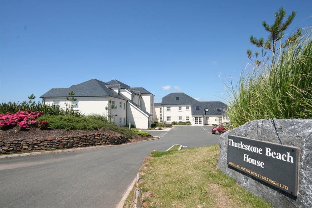 Thurlestone Beach apartments and parking area at Oceanview Apartment in Thurlestone, Nr Kingsbridge