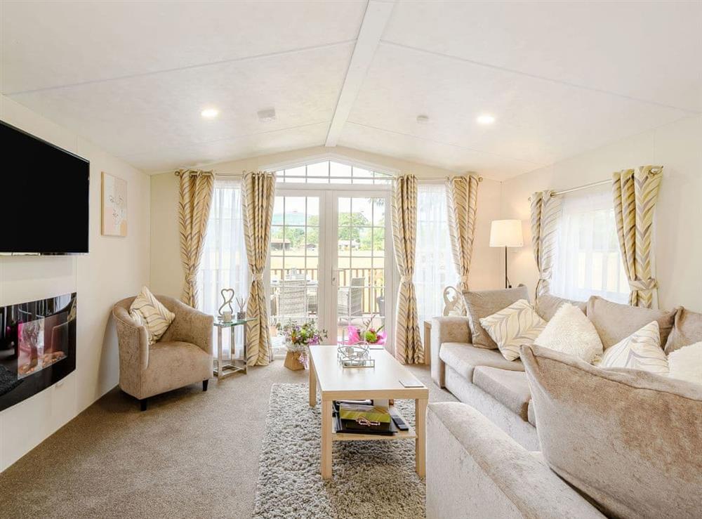 Open plan living space at Ochil View Lodge in Dollar, Clackmannanshire