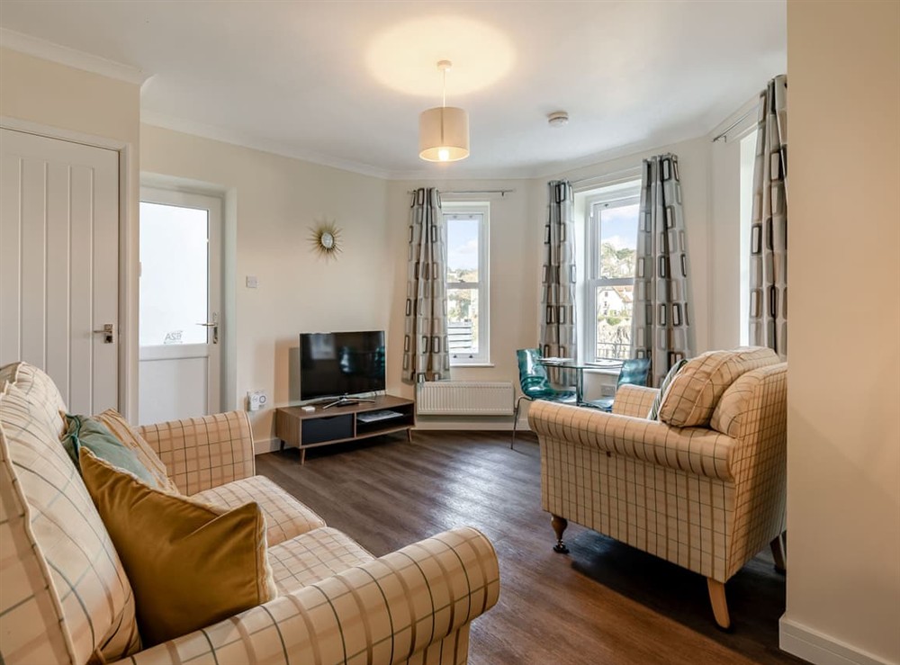Living room at Ockendon House Apartment A in Torquay, Devon