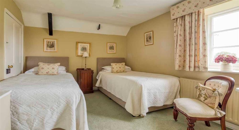 The twin bedroom at Odcombe Lodge in Lower Odcombe, Somerset