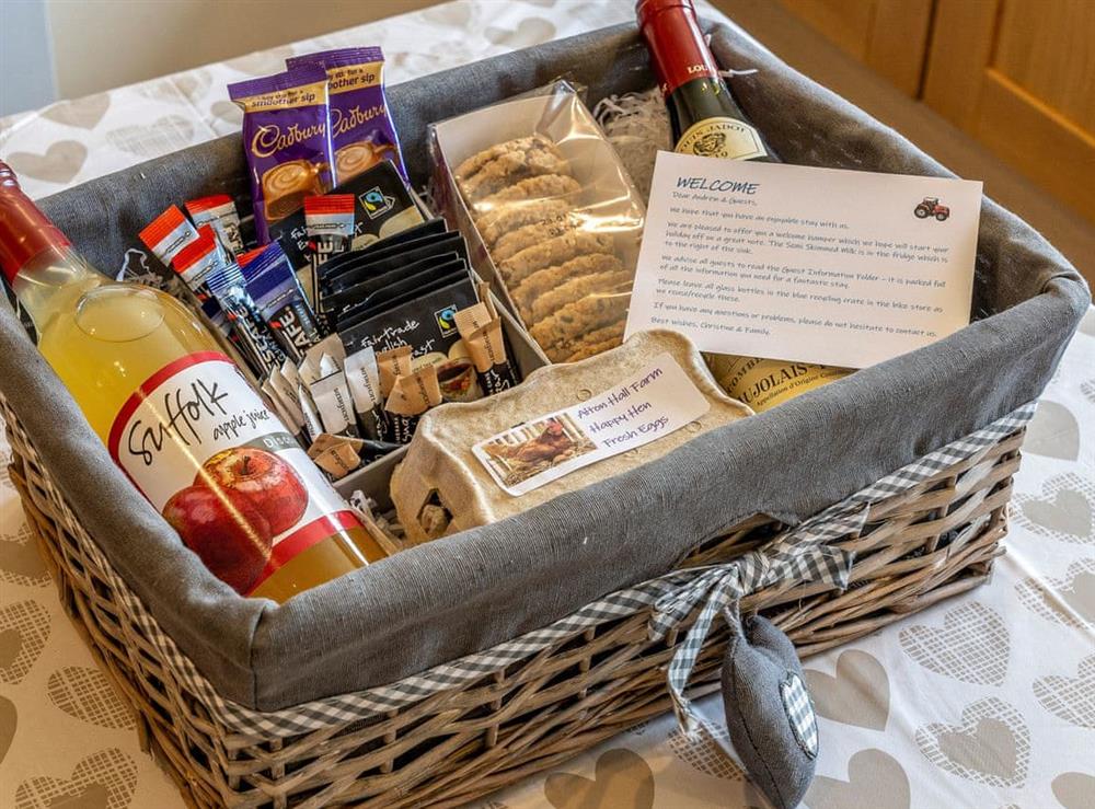 Welcome pack at Old Alton Hall Farmhouse in Holbrook, near Ipswich, Suffolk