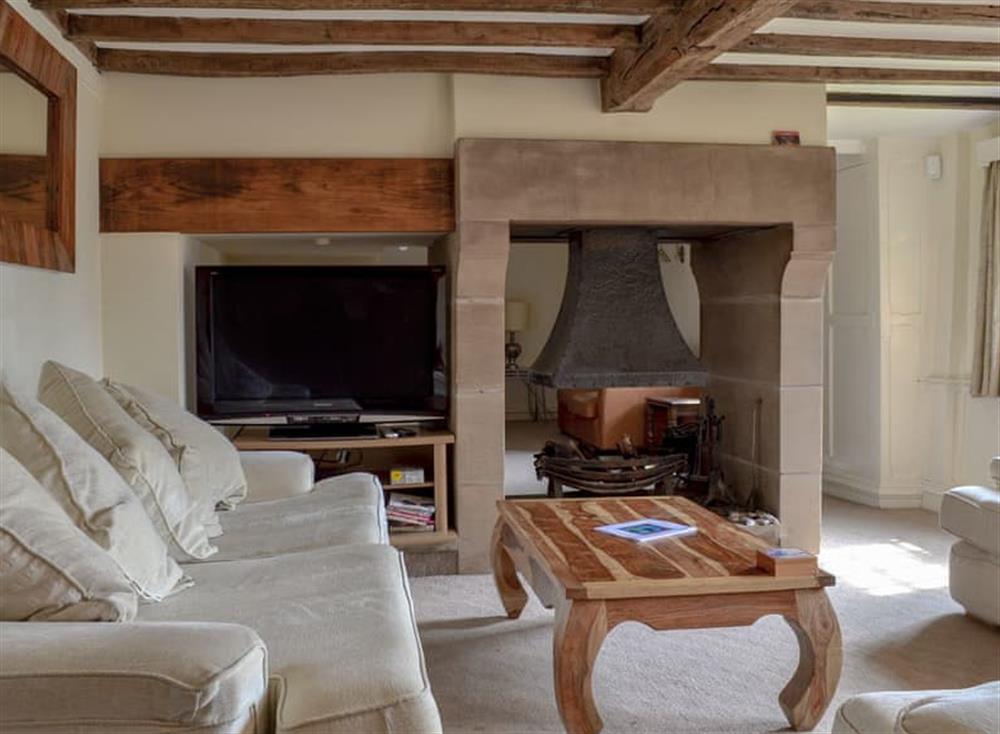 Characterful living room at Old Beams in Waterhouses, near Leek, Staffordshire