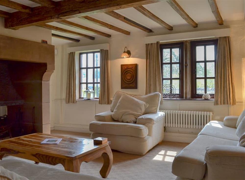 Charming living room at Old Beams in Waterhouses, near Leek, Staffordshire