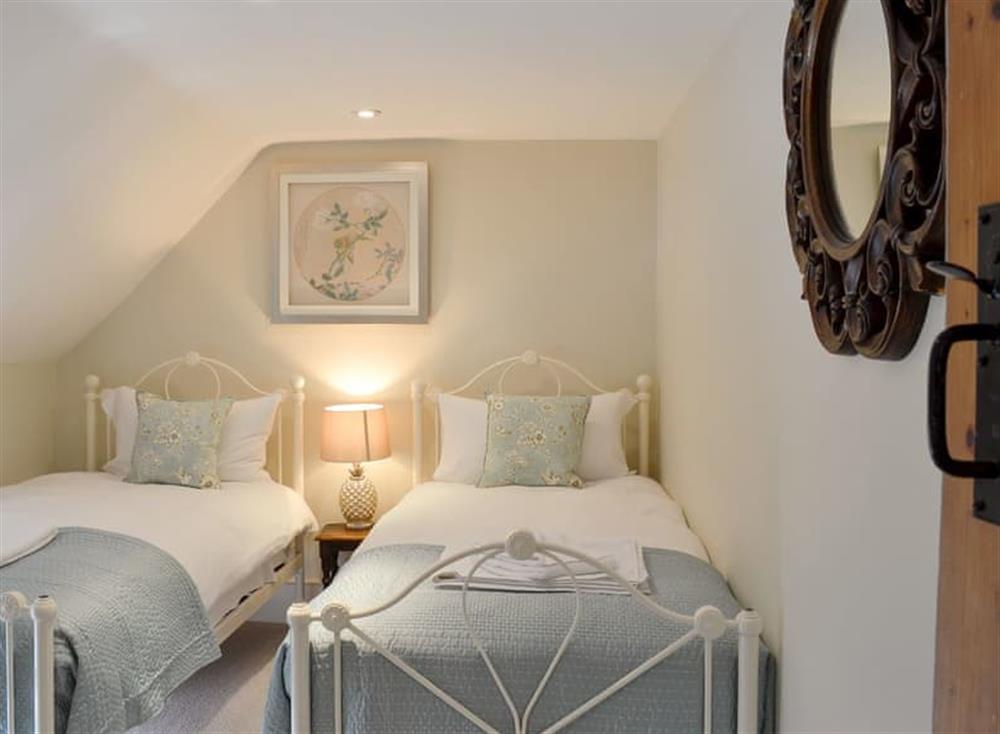 Comfy twin bedroom at Old Beams in Waterhouses, near Leek, Staffordshire