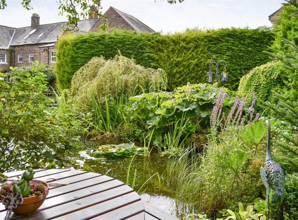 Lavish garden with lilly pond at Old Brewery Cottage in Melkridge, Northumberland