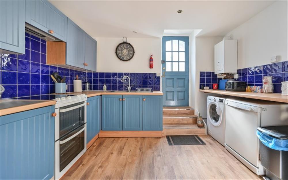 The kitchen at Old Chapel Cottage Apartment in Looe