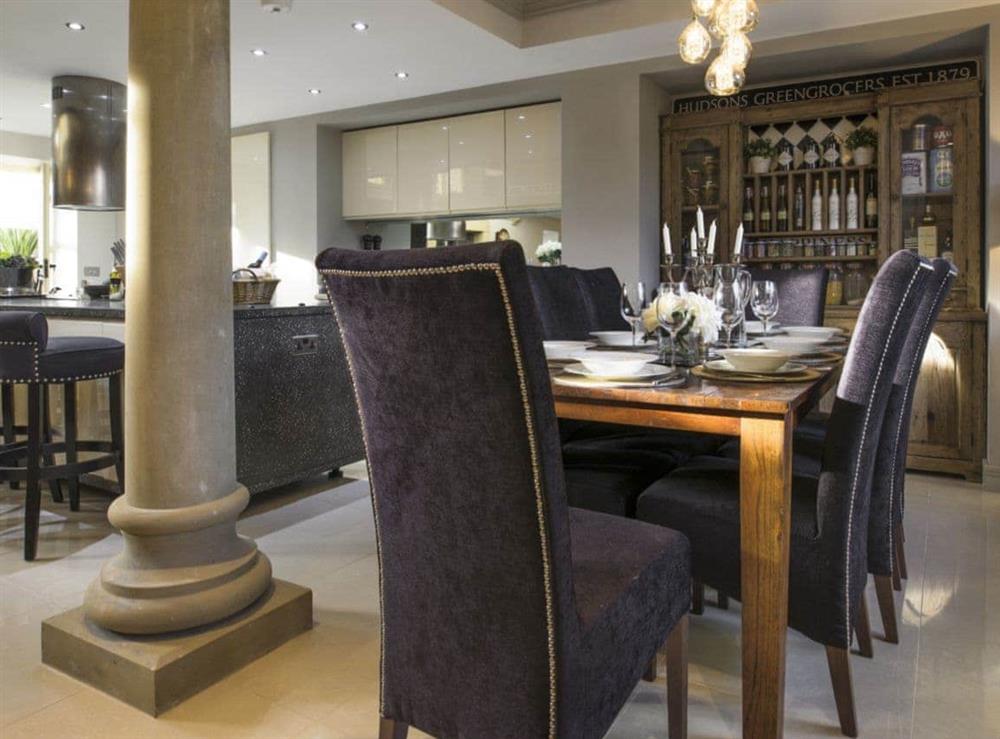Dining area is situated conveniently near to the kitchen at Old Chapel House in Barnoldswick, Lancashire