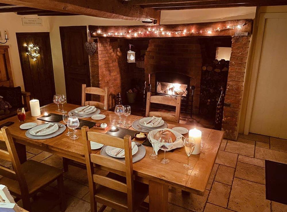 Dining room at Old Church Farm in Hinstock, near Market Drayton, Shropshire