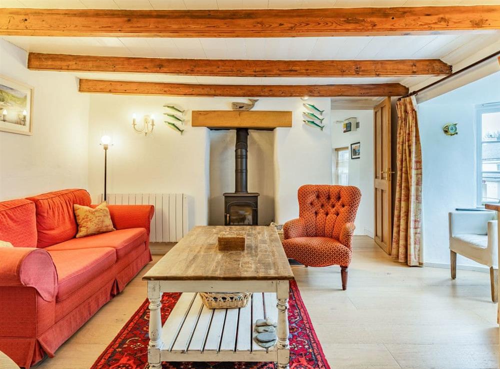 Living area at Old Dairy in St Mawes, Cornwall