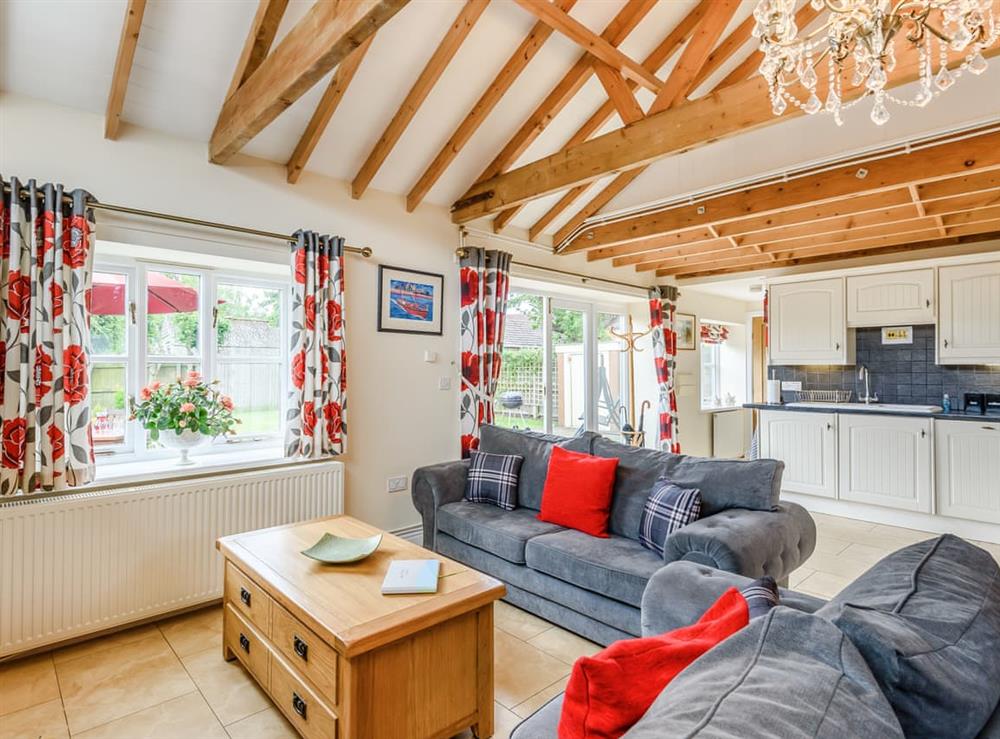 Open plan living space at Old Foundry Cottage in Burgh-le-Marsh, near Skegness, Lincolnshire