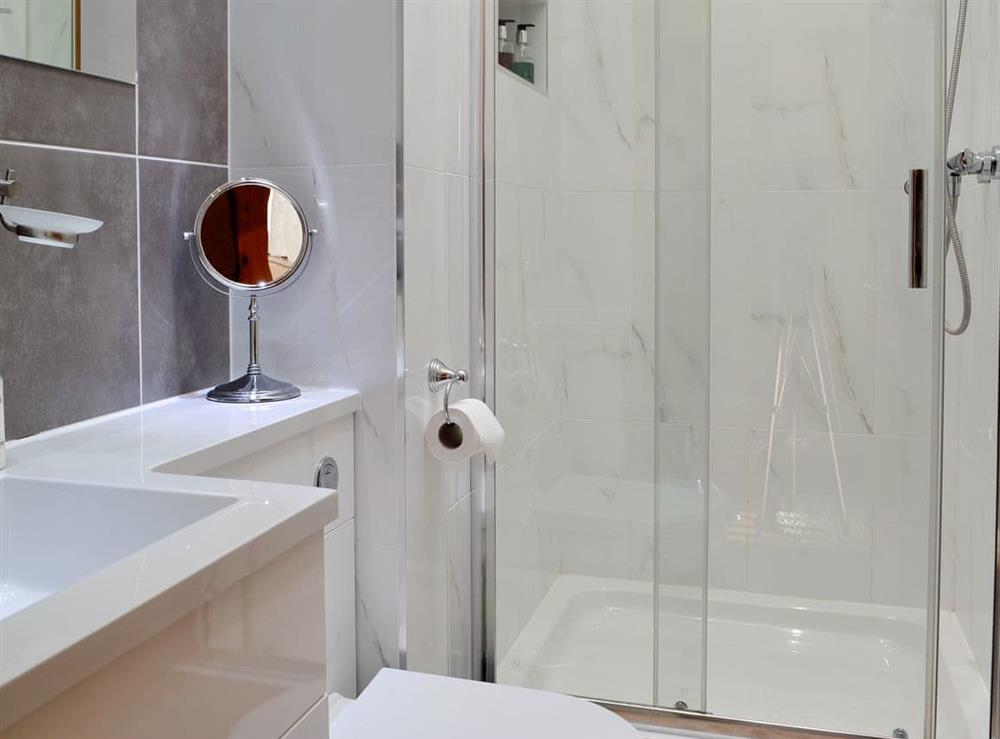 Modern shower room at King Offa Lodge, 