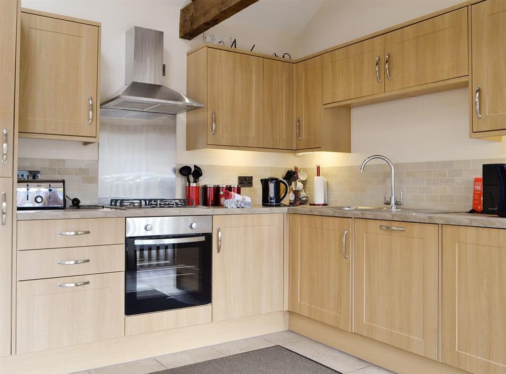 Fully appointed fitted kitchen at Little Hendre Lodge, 