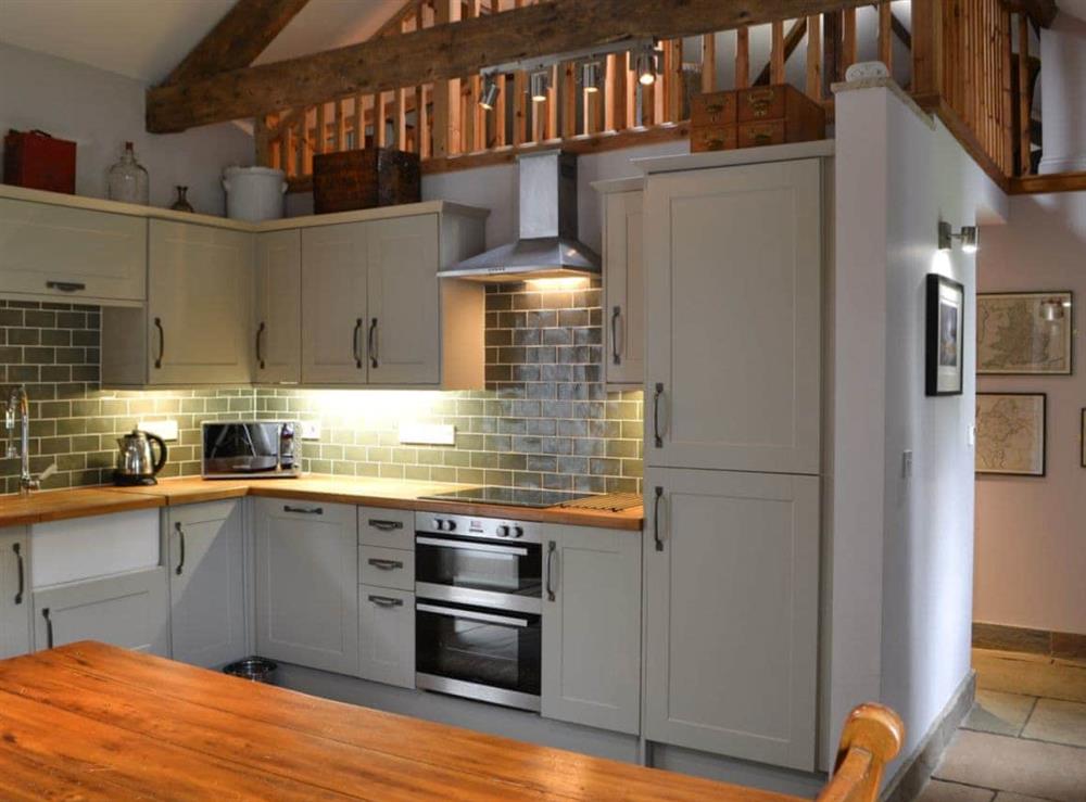 Modern well equipped kitchen at Old Kielder Castle Cottage in Kielder, near Bellingham, Northumberland