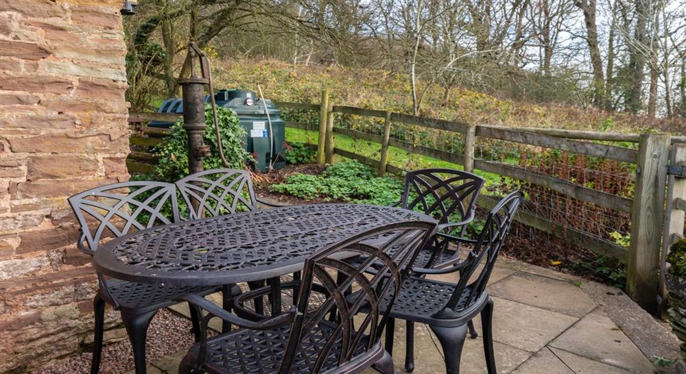 The outdoor seating area at Old Linceter in Bromyard, Herefordshire