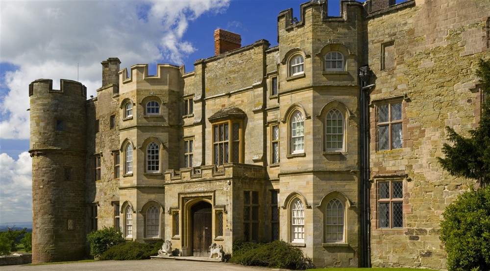 The East, or Entrance, front of Croft Castle, Herefordshire at Old Mill Cottage in Bringsty, Herefordshire