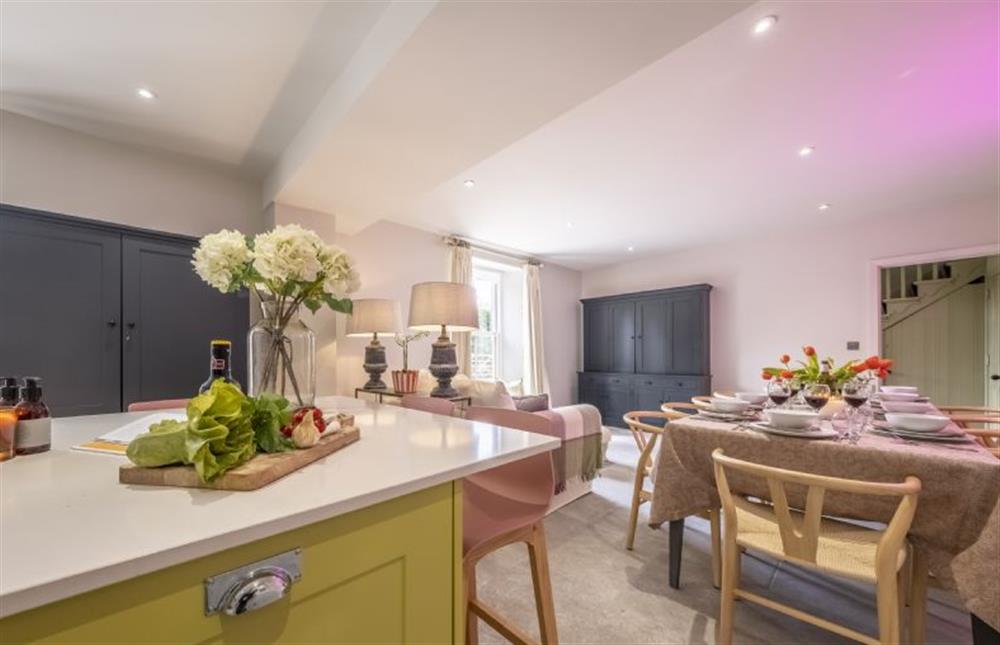 From the breakfast bar to the dining table and snug area at Old Mill House, Brancaster near Kings Lynn