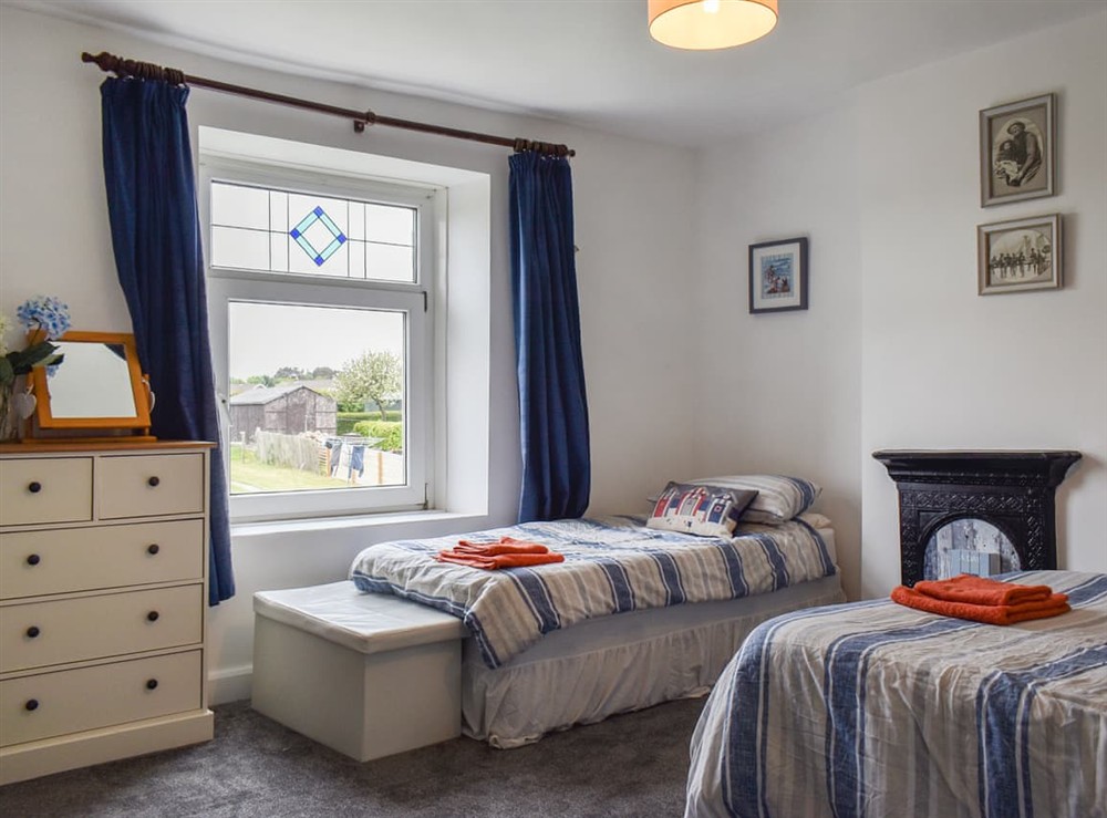 Twin bedroom at Old Port Cottage in Port Mulgrave, near Whitby, North Yorkshire