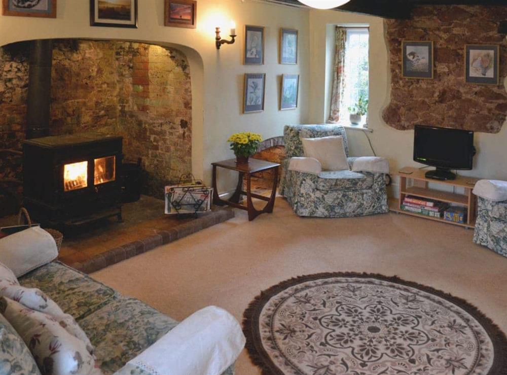 Living room at Old Rectory Cottage in Oake, near Taunton, Somerset