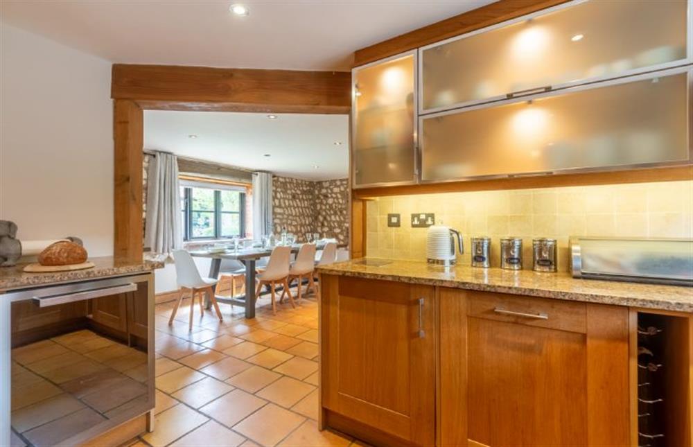 Ground floor: Kitchen with drinks fridge at Old Smithy, Titchwell near Kings Lynn