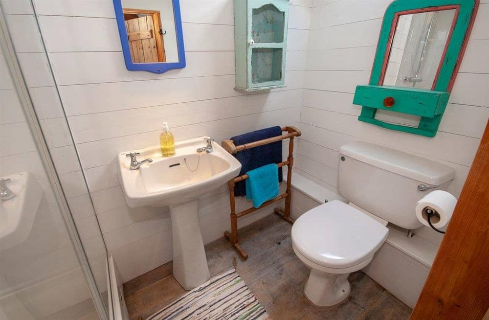 This is the bathroom at Old Stable Cottage in Carew, Pembrokeshire, Dyfed