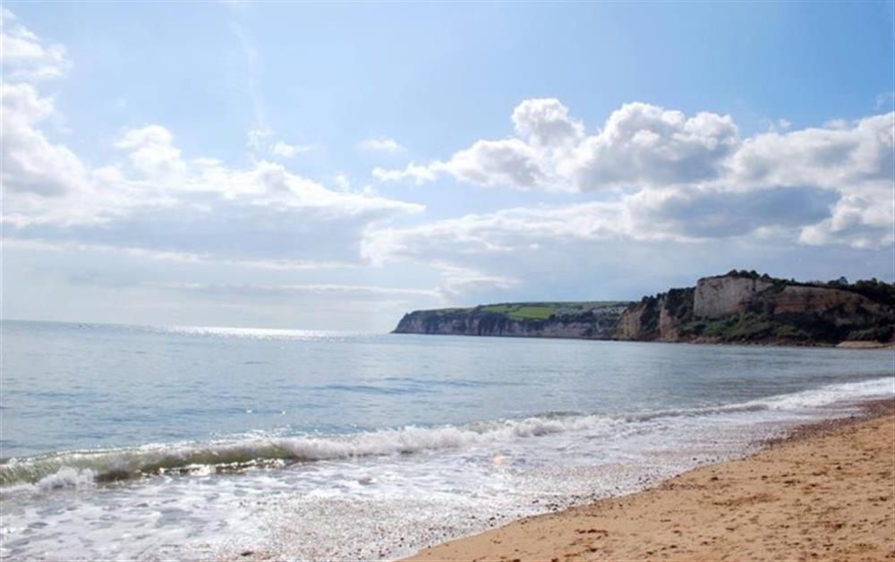 The beach at Seaton looking across to Beer Cliffs at Old Stable Cottage in Seaton