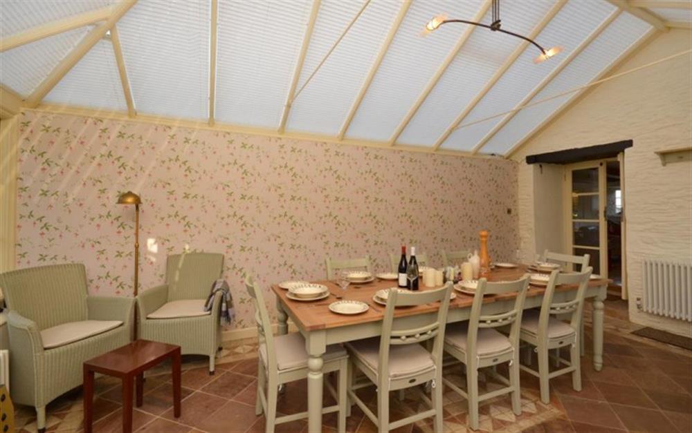 Another view of the dining room conservatory. at Old Thatch in Torcross