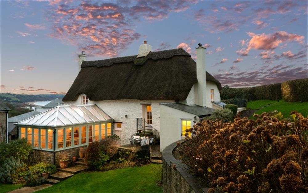 Old Thatch at Dusk.  at Old Thatch in Torcross