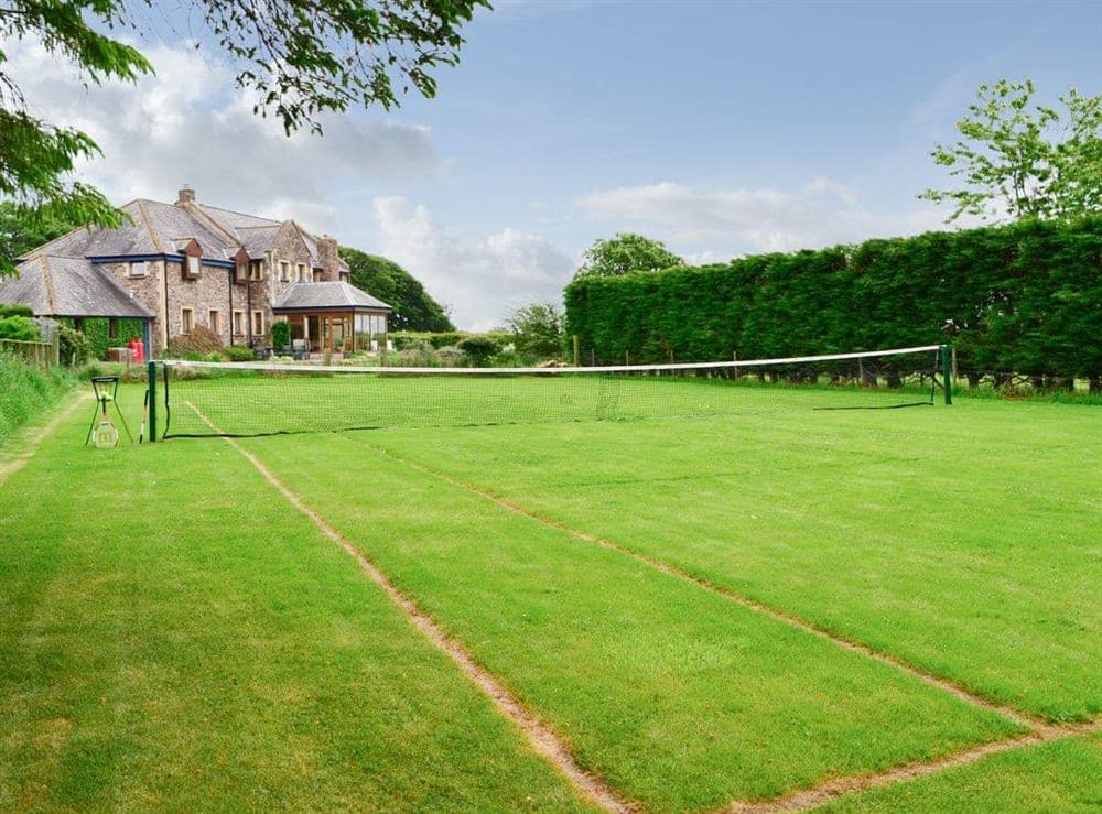 Grass tennis court at Oldfield in Westruther, near Lauder., The Scottish Borders
