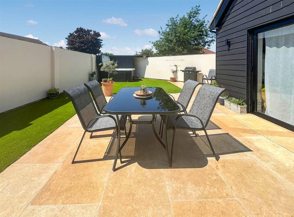 Outdoor eating area at Olive Breeze in Felixstowe, Suffolk
