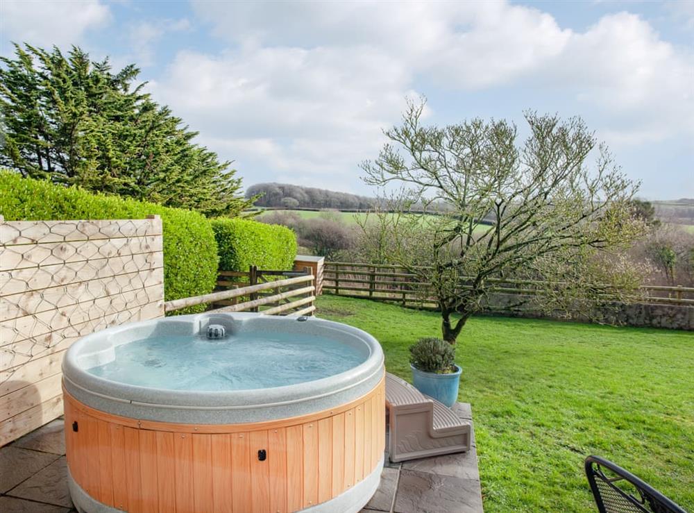 Hot tub at Olivers in Marhamchurch, near Bude, Cornwall