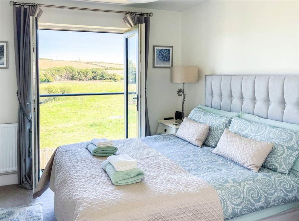 Master bedroom at Olivers View in Cloughton, near Scarborough, North Yorkshire