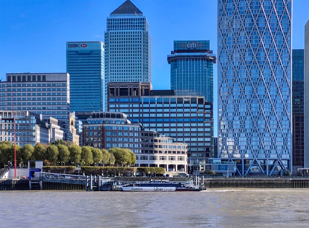Local Uber Clipper Boat Pier at On The Thames in London, England
