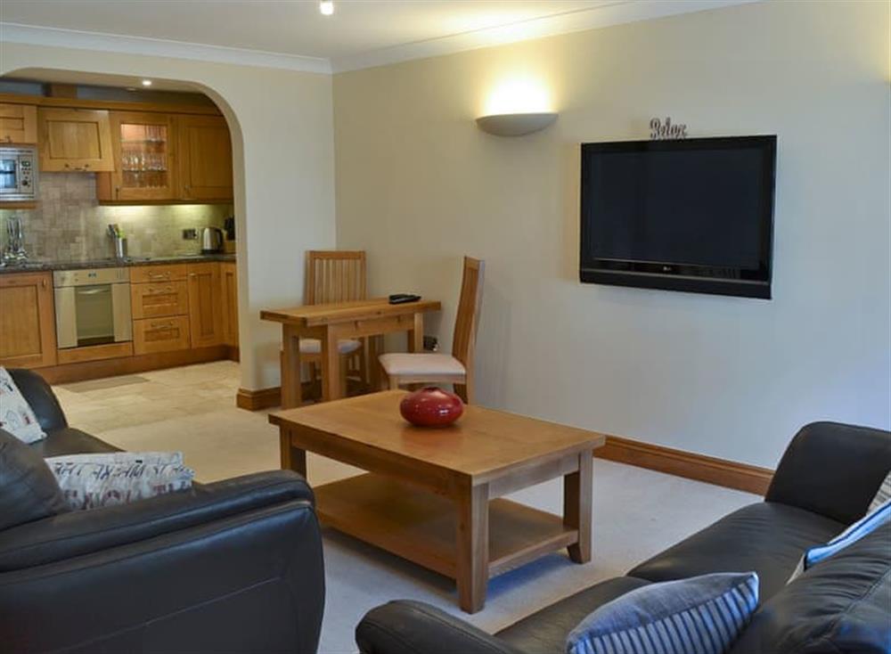 Welcoming living/dining room at One Pear Tree in Beadnell, Northumberland