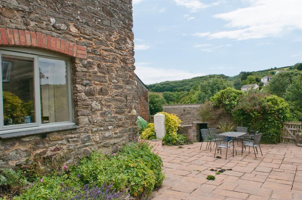 Outside patio area at Orchard Barn in , Salcombe