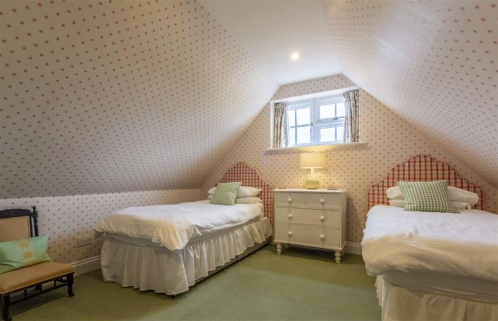 First floor: Twin bedroom at Orchard Cottage, Burnham Thorpe near Kings Lynn