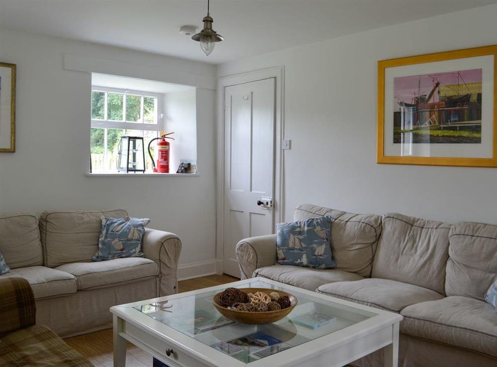 Open plan living space at Orchard Cottage in Garlieston, near Newton Stewart, Wigtownshire